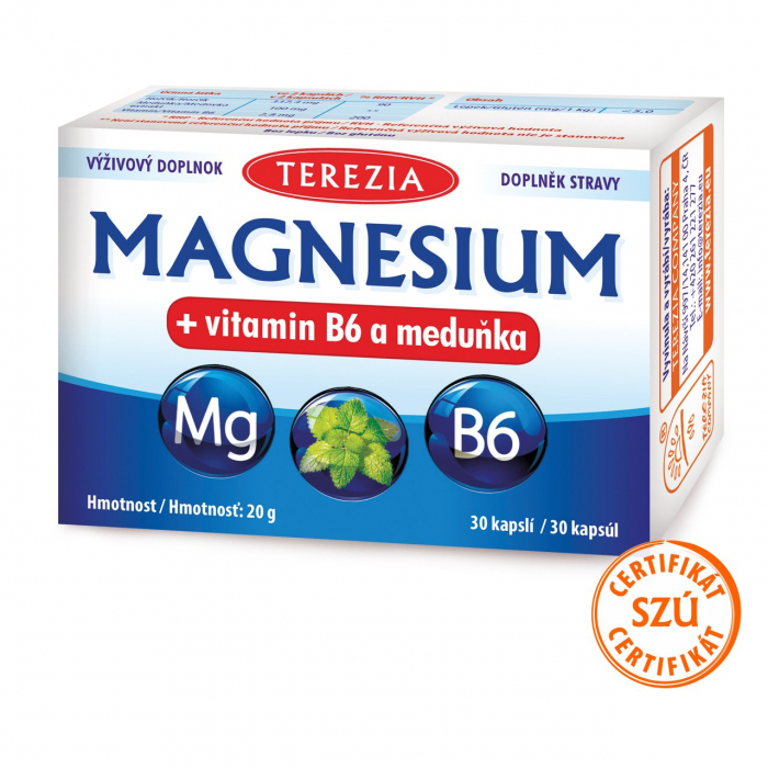 MAGNESIUM + vitamin B6 a meduňka 30 kapslí 